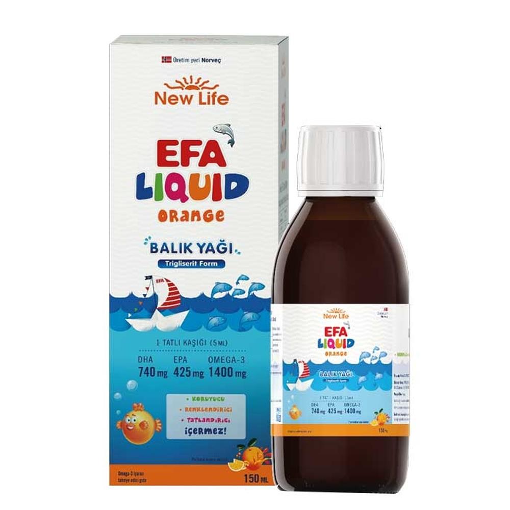 New Life - New Life Efa Liquid Orange Balık Yağı 150ml 7640128141044 | Fiyatı Özellikleri ve Faydaları | Cosmovitamin...